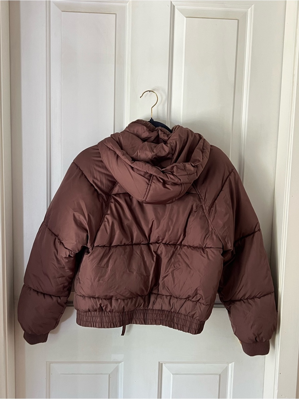 Aeropostale Women's Hooded Puffer Jacket - Mauve Brown - Picture 2 of 4